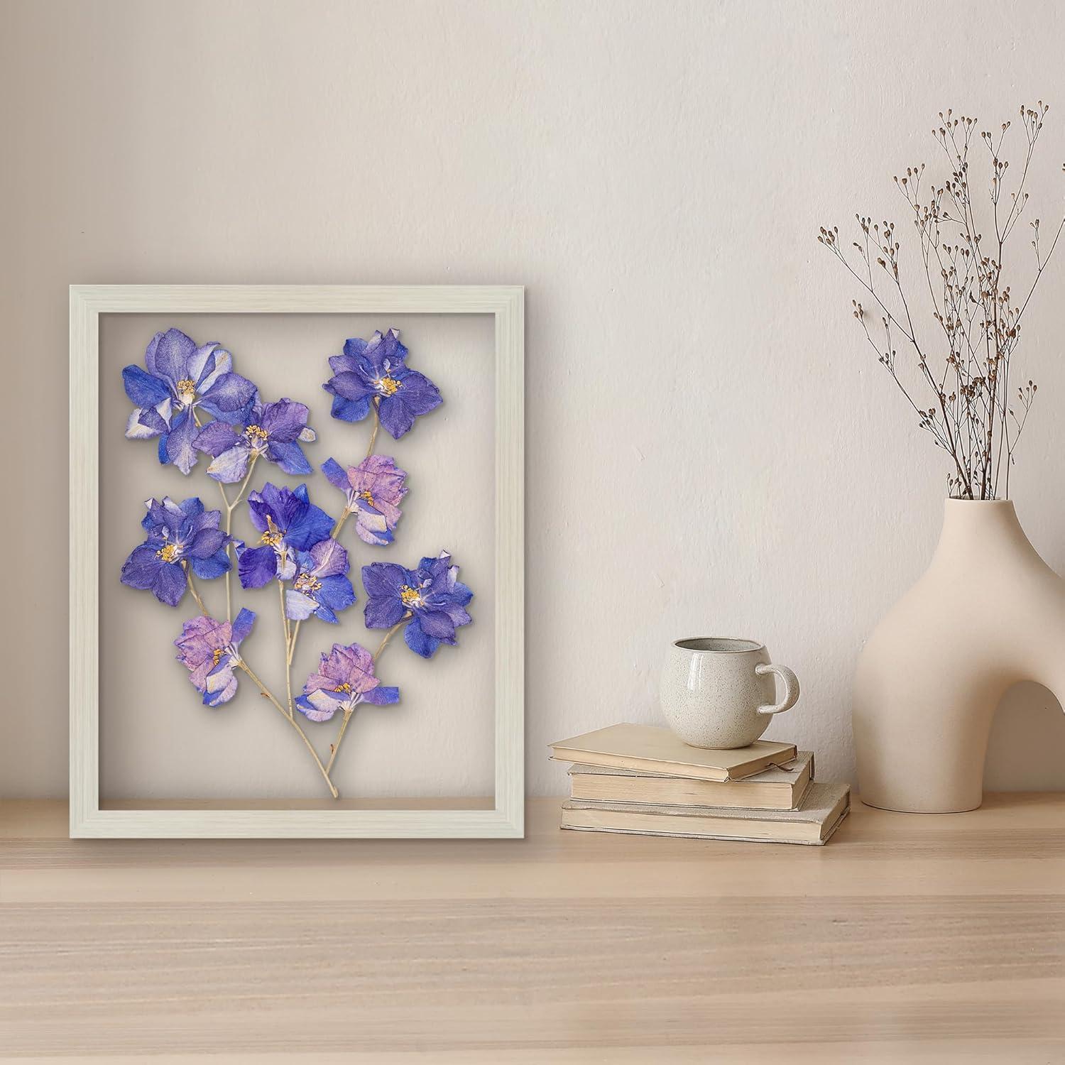 Americanflat 11x14 Floating Frame in Light WOOD with Polished Glass and Hanging Hardware Included - Also Use 8x10 or 5x7 Photos for Floating Effect