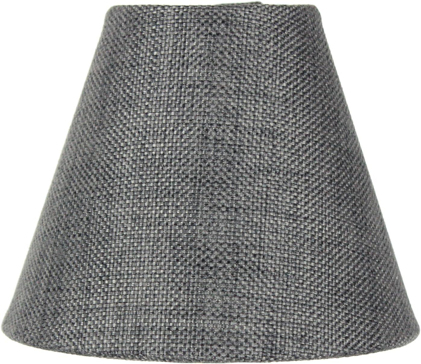3x5x4 Granite Grey Burlap Candelabra Clip-on Lampshade - Perfect for chandeliers, foyer lights, and wall sconces -Small, Grey