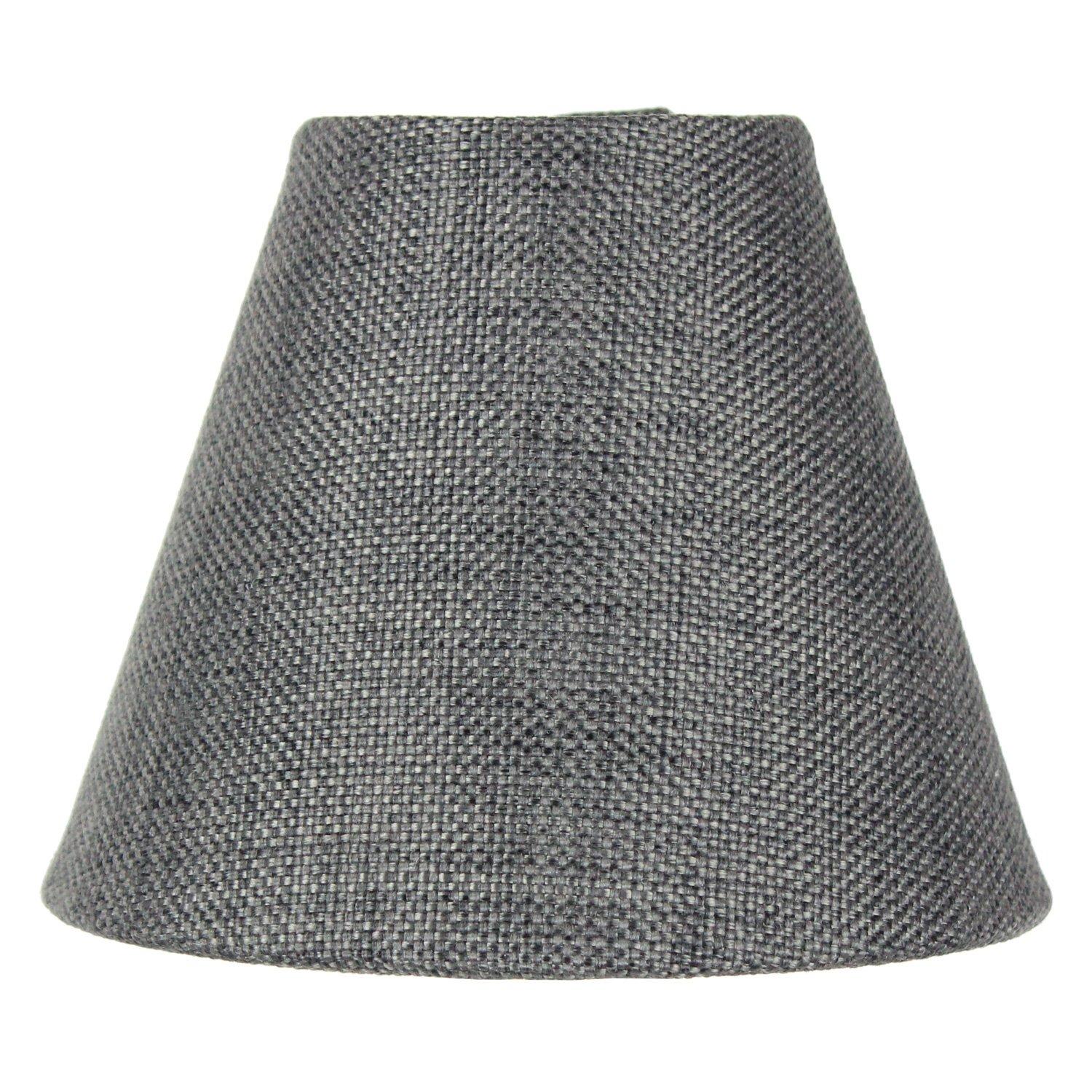 3x5x4 Granite Grey Burlap Candelabra Clip-on Lampshade - Perfect for chandeliers, foyer lights, and wall sconces -Small, Grey