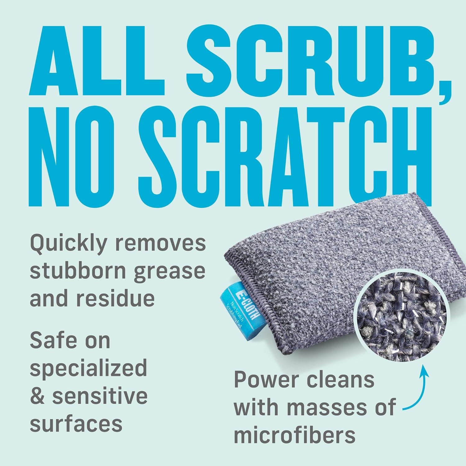 E-Cloth Non-Scratch Scrubbing Pads, Premium Microfiber Dish Scrubber and Kitchen Sponge for Cleaning, 2 Pack