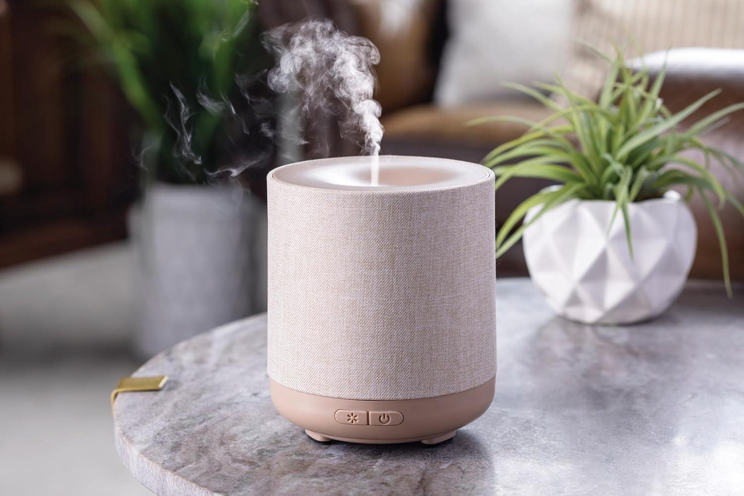 Natural Linen Beige Electric Diffuser with Silent Operation