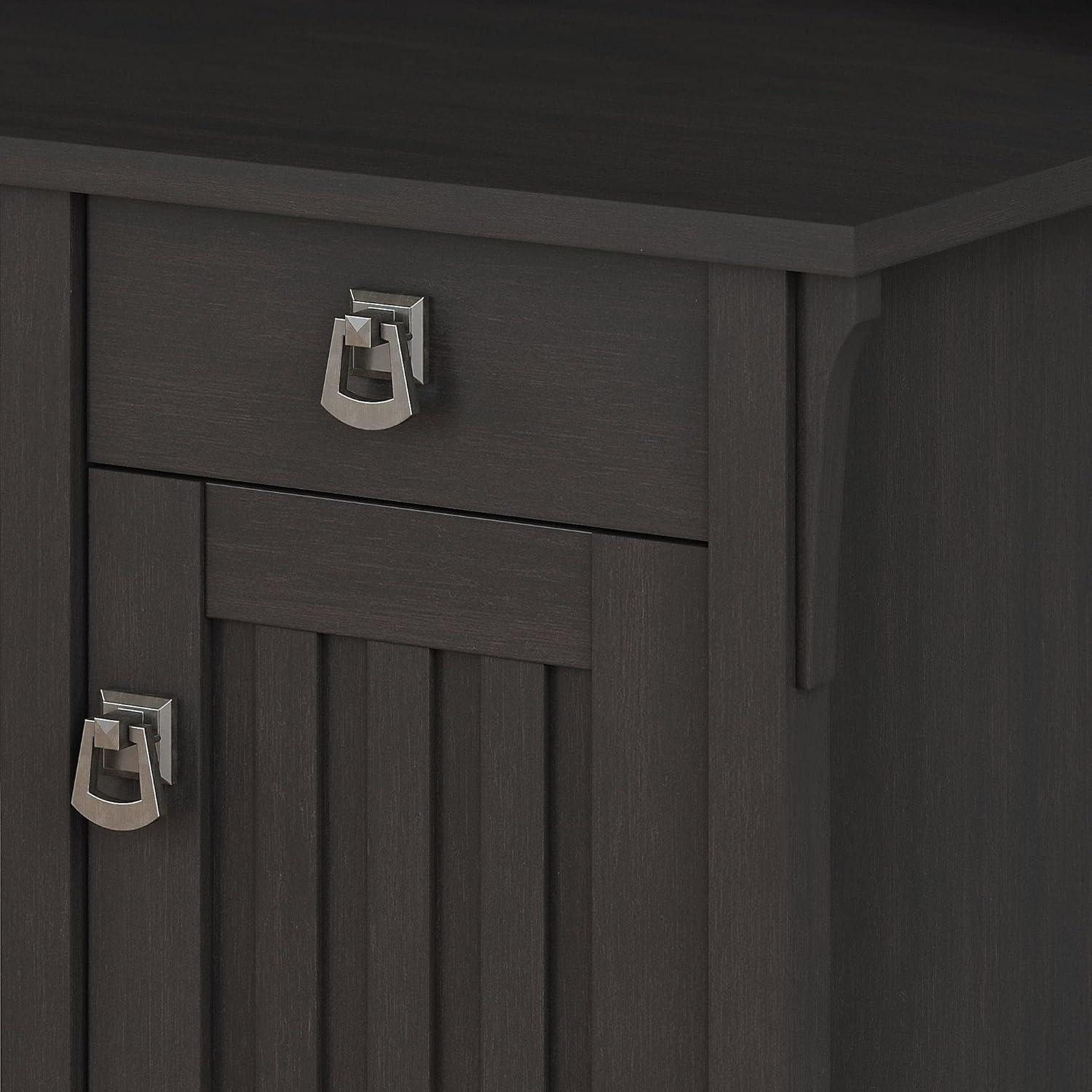 Bush Salinas 60W L Shaped Desk Office Suite in Vintage Black - Engineered Wood