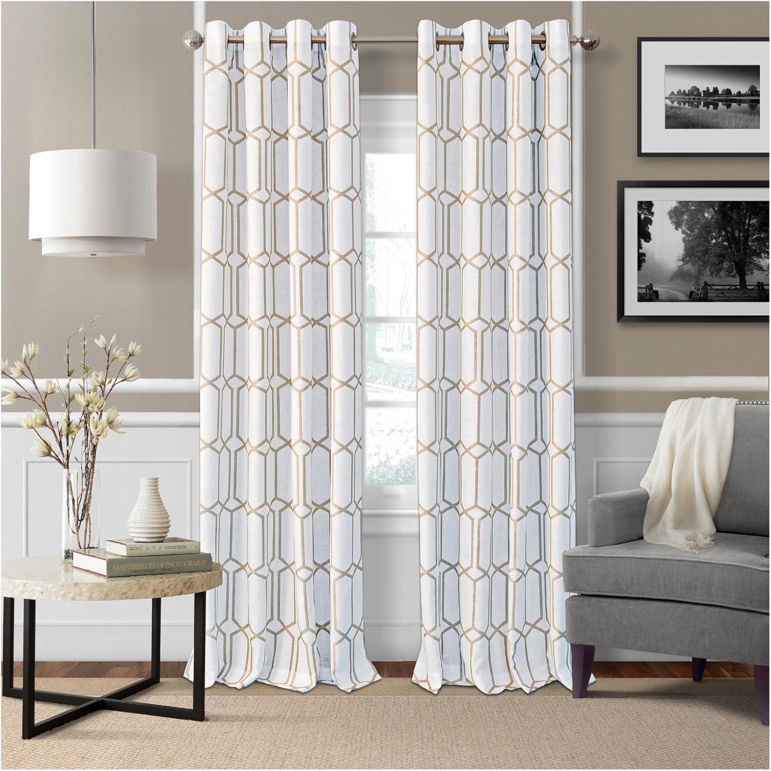 Elrene Kaiden Rustic Vogue Geometric Room Darkening Single Window Curtain Panel - Elrene Home Fashions