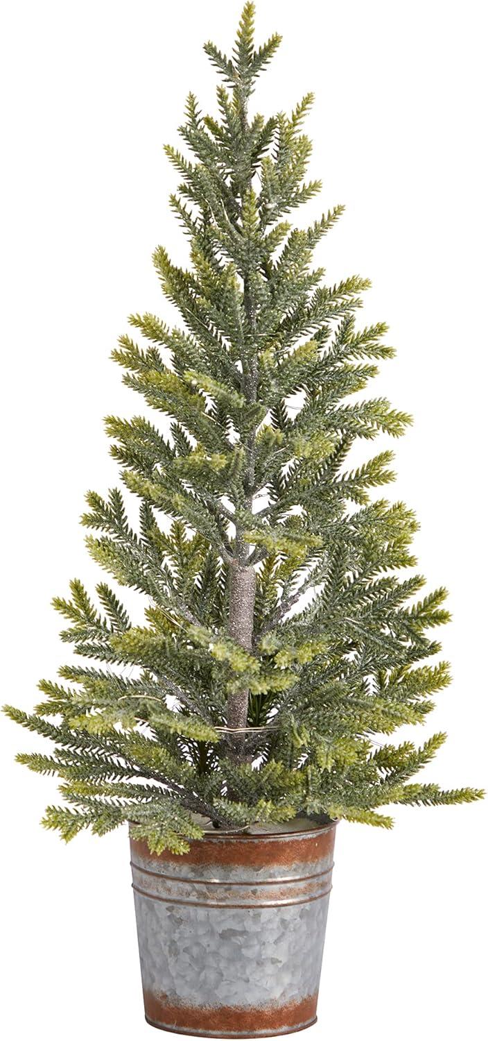 Nearly Natural 26" Pine Artificial Christmas Tree Prelit 35 Warm White Lights