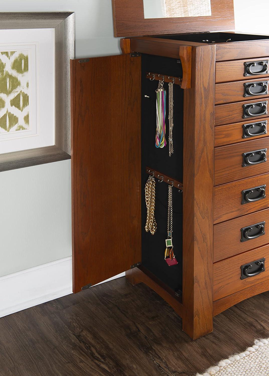 Powell Anna Lee Jewelry Armoire, Oak