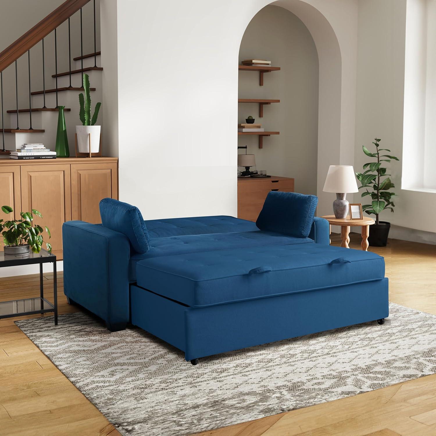 Serta Monroe 72.6" Queen Square Arm Tufted Back Convertible Sleeper Sofa with Cushions