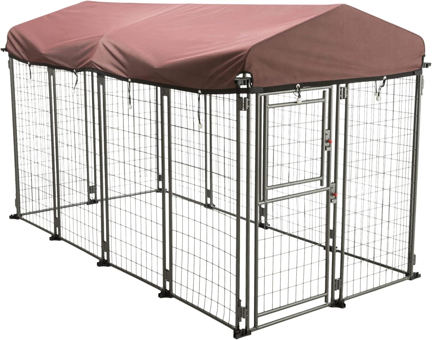 TRIXIE Deluxe XXL Expandable Metal Dog Kennel with Cover, 8x4' Wide