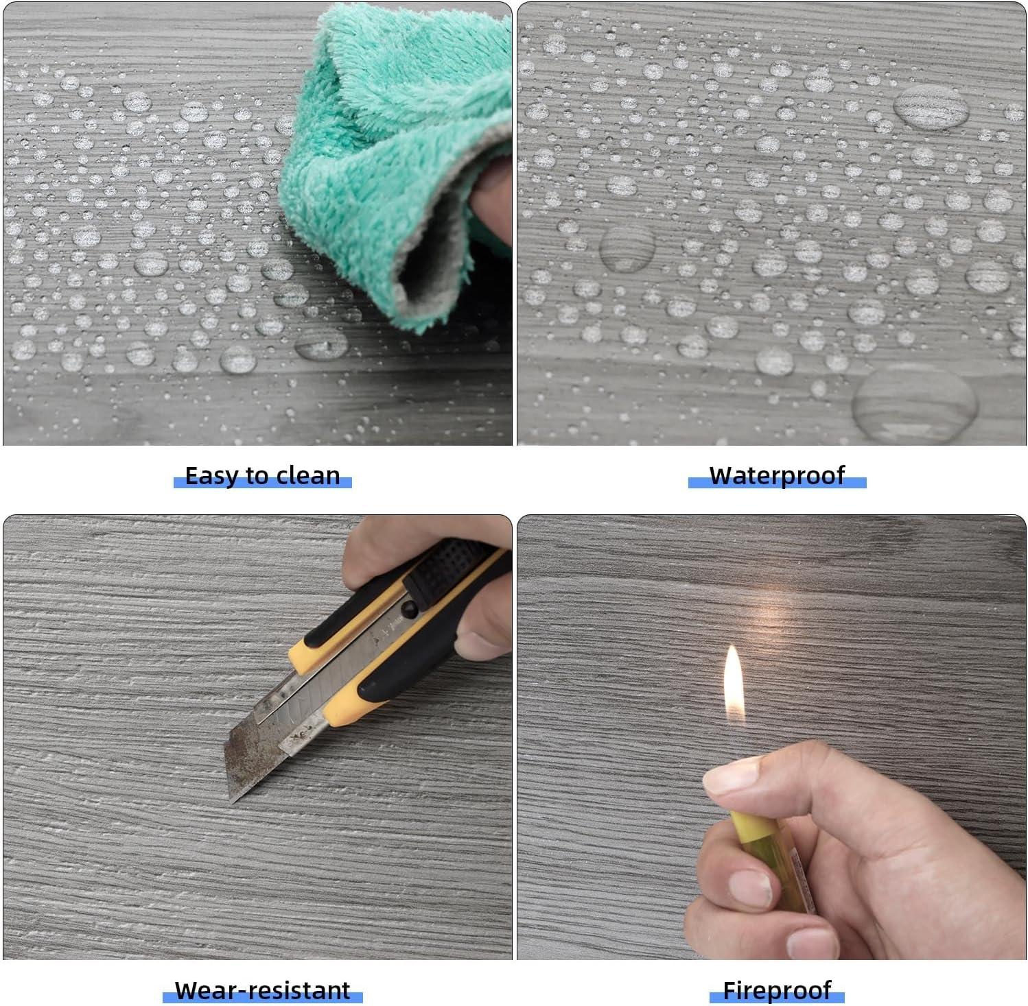 Gray Self-Adhesive Waterproof Vinyl Flooring Planks