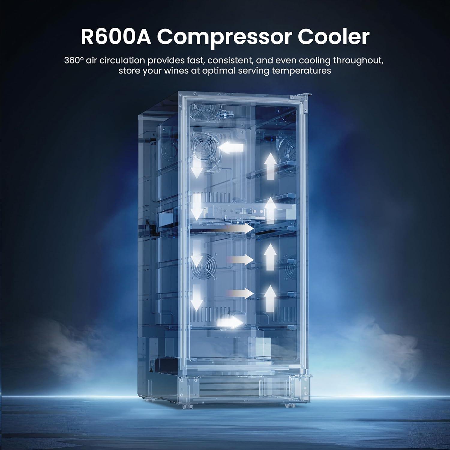 Yeego Yeego 28 Bottles 15" Dual Zone Wine Cooler Under Counter Compressor Wine Refrigerator