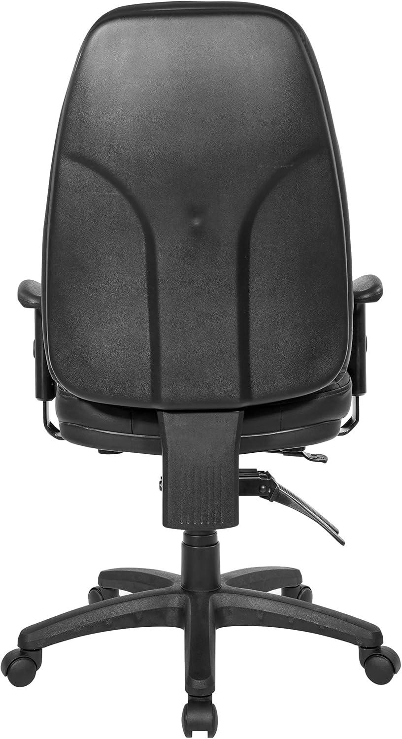 Office Star Products High Back Chair Dillion Black 2 Way Adj Arms Multi Function