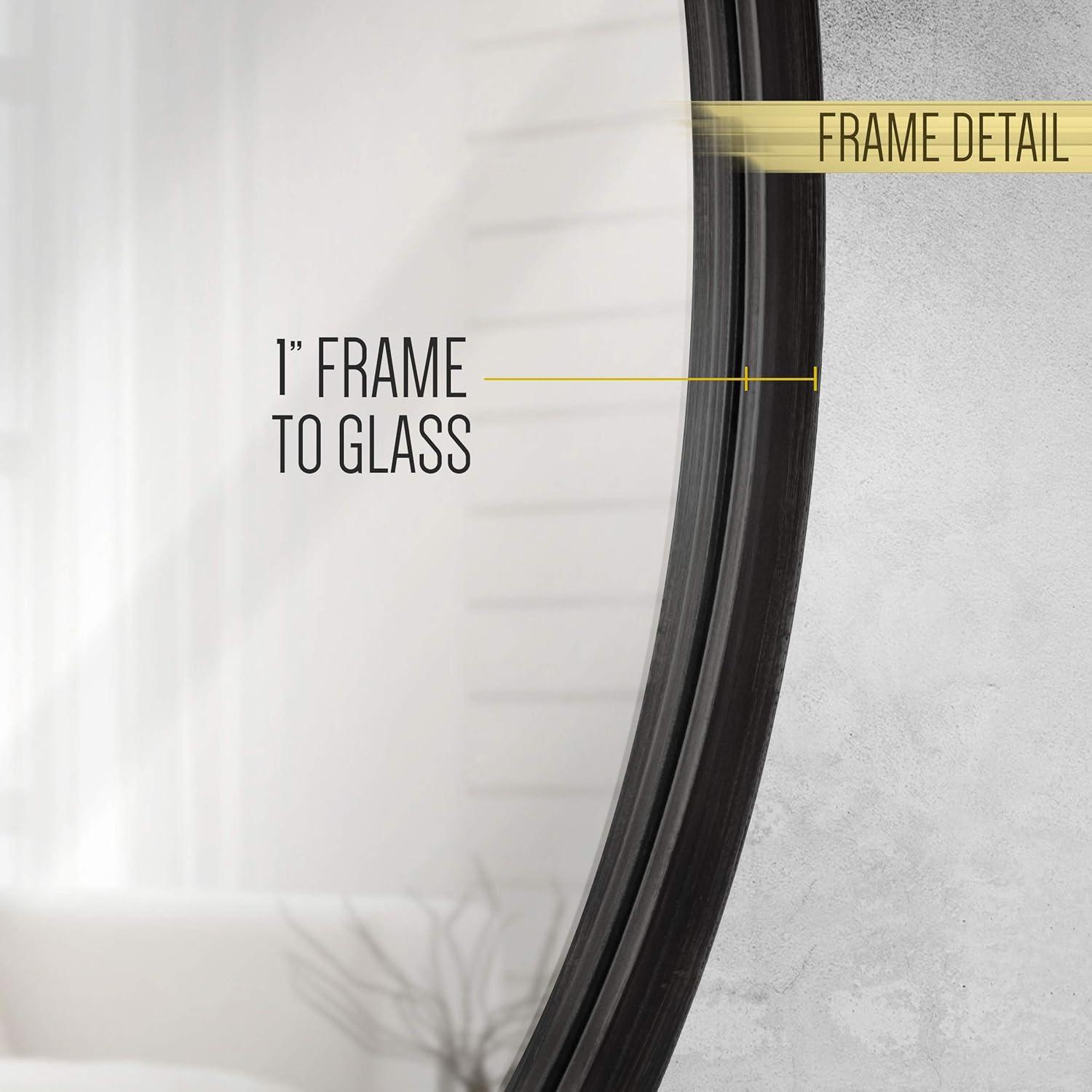 HBCY Creations Black Circle Wall Mirror 30 Inch Black Round Wall Mirror for Entryways, Washrooms, Living Rooms