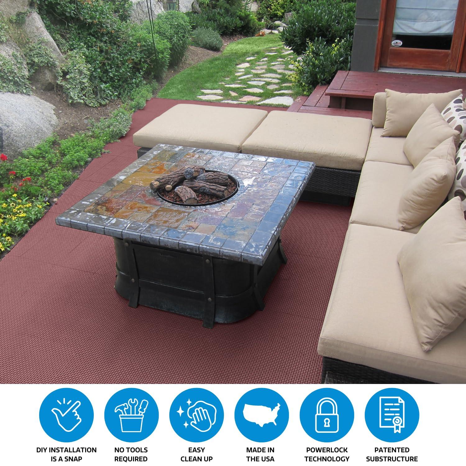 12" x 12" Plastic Interlocking Deck Tile (40-Pack)