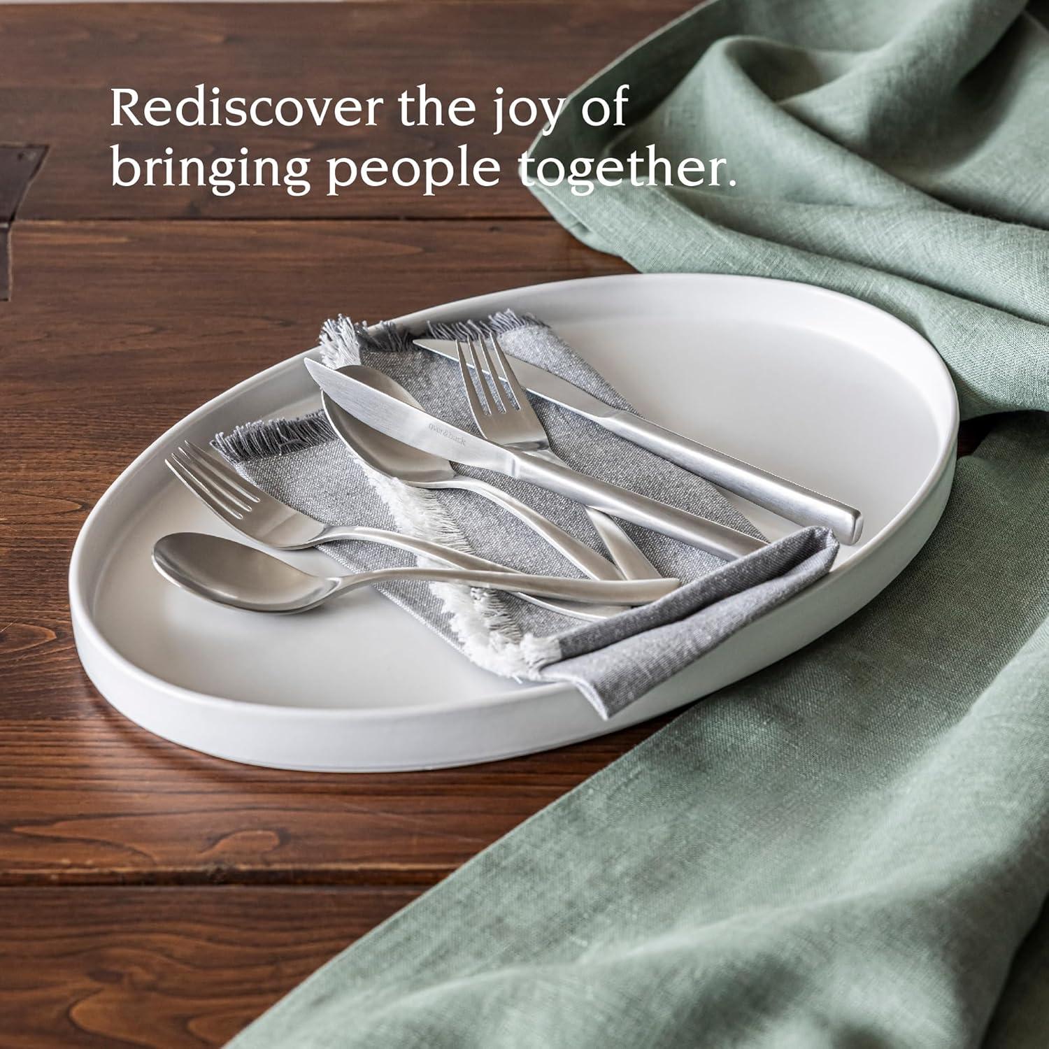 over&back Stackable Oval Serving Platter - Semi - Perfect for Tabletop & Décor