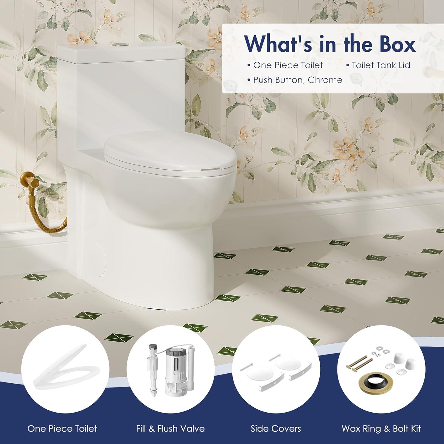 Denbigh Chair Height Elongated Comfort Height One-Piece Toilet (Seat Included)