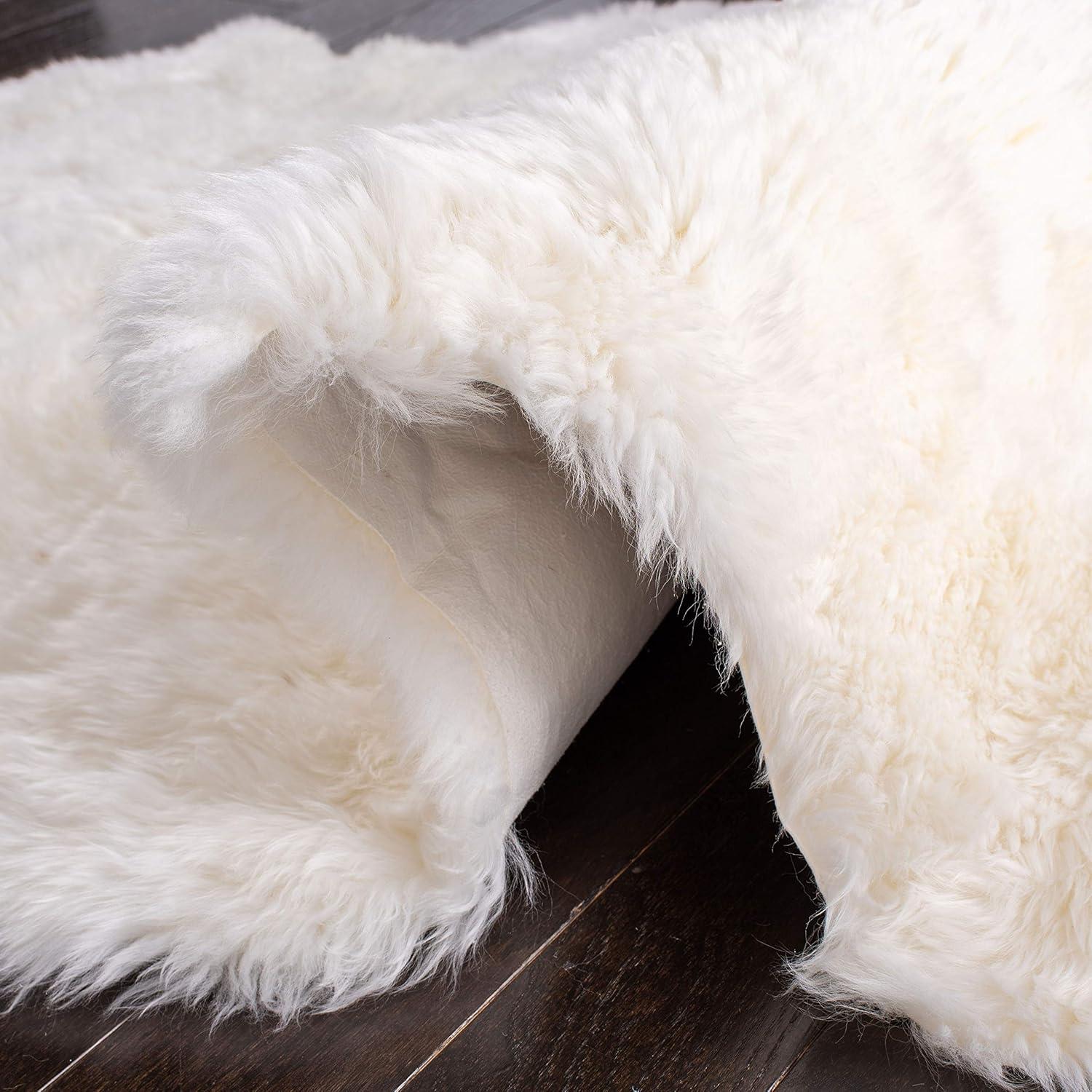 SAFAVIEH Sheep Skin Tiana Sheep Skin Area Rug, White, 3' x 5' Specialty