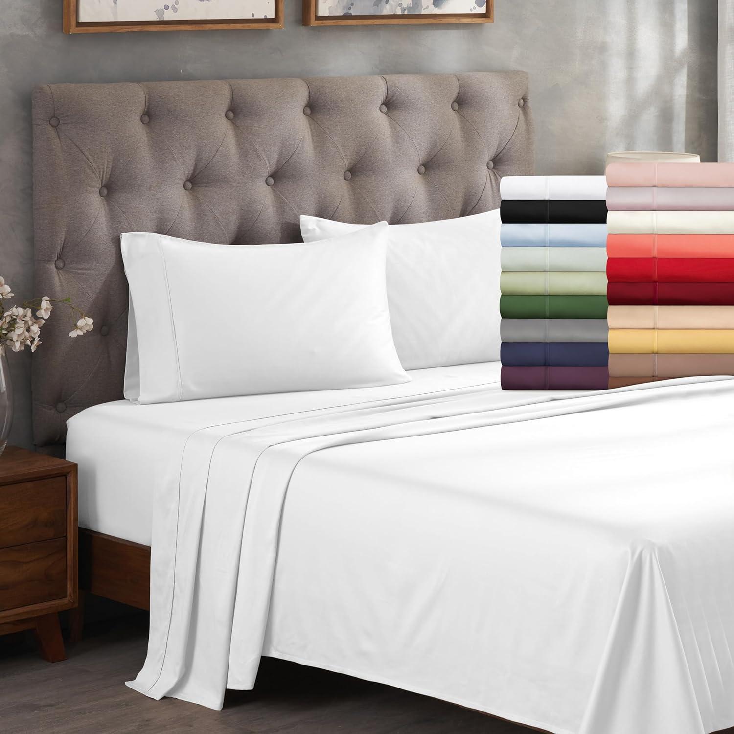 Superior Egyptian Cotton 300 Thread Count Bed Sheet Set, Twin XL, Light Grey