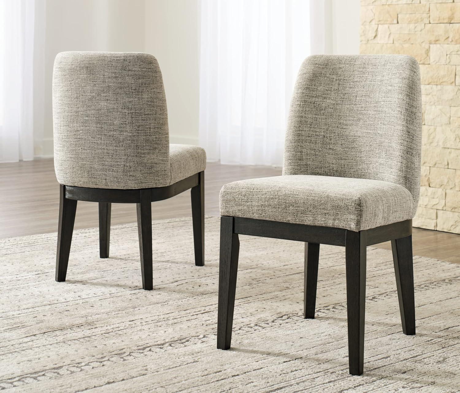 Signature Design by Ashley Burkhaus Traditional Upholstered Dining Chair, Set of 2, Dark Brown