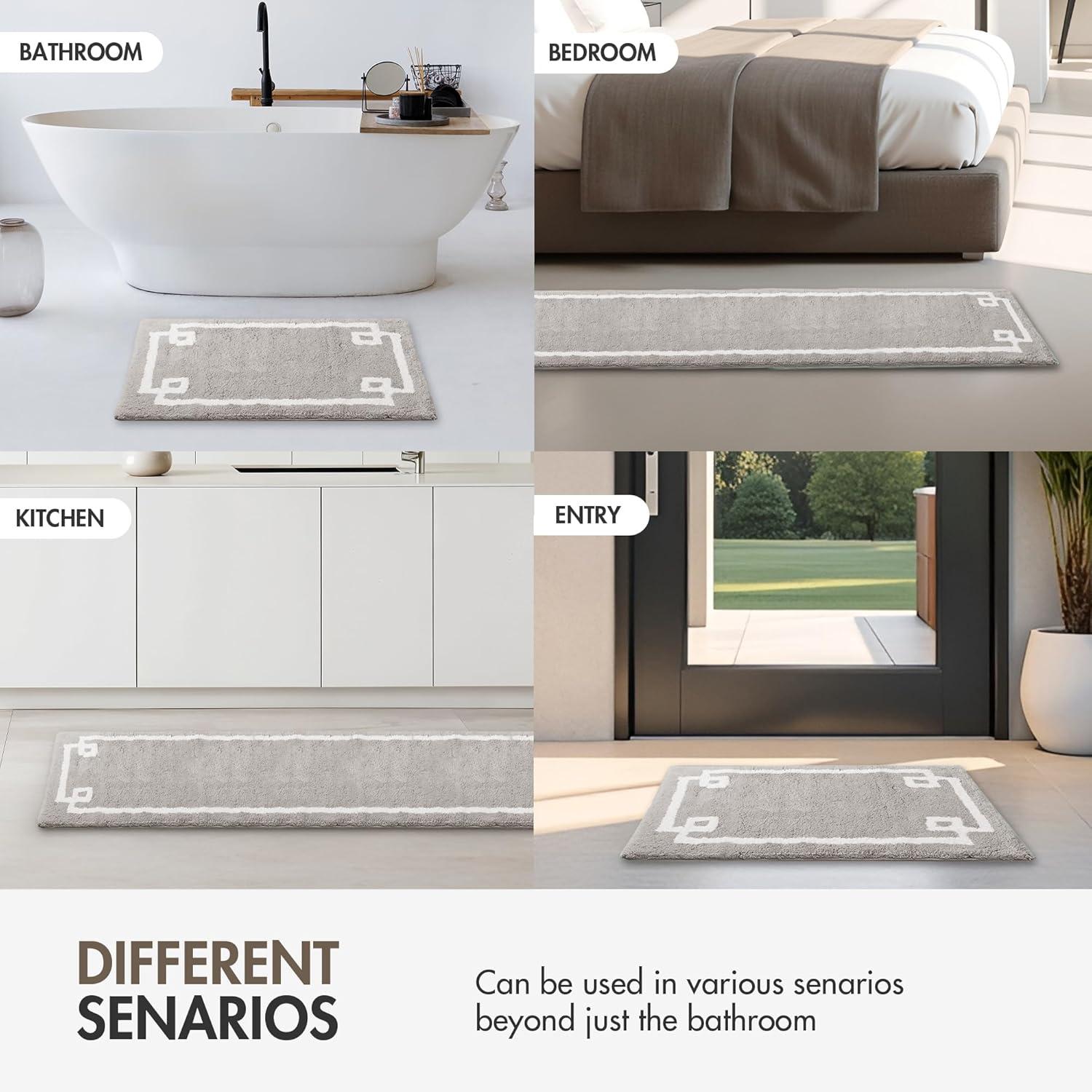 Madison Park Evan 100% Cotton Tufted Bath Rug with Non-Slip Backing