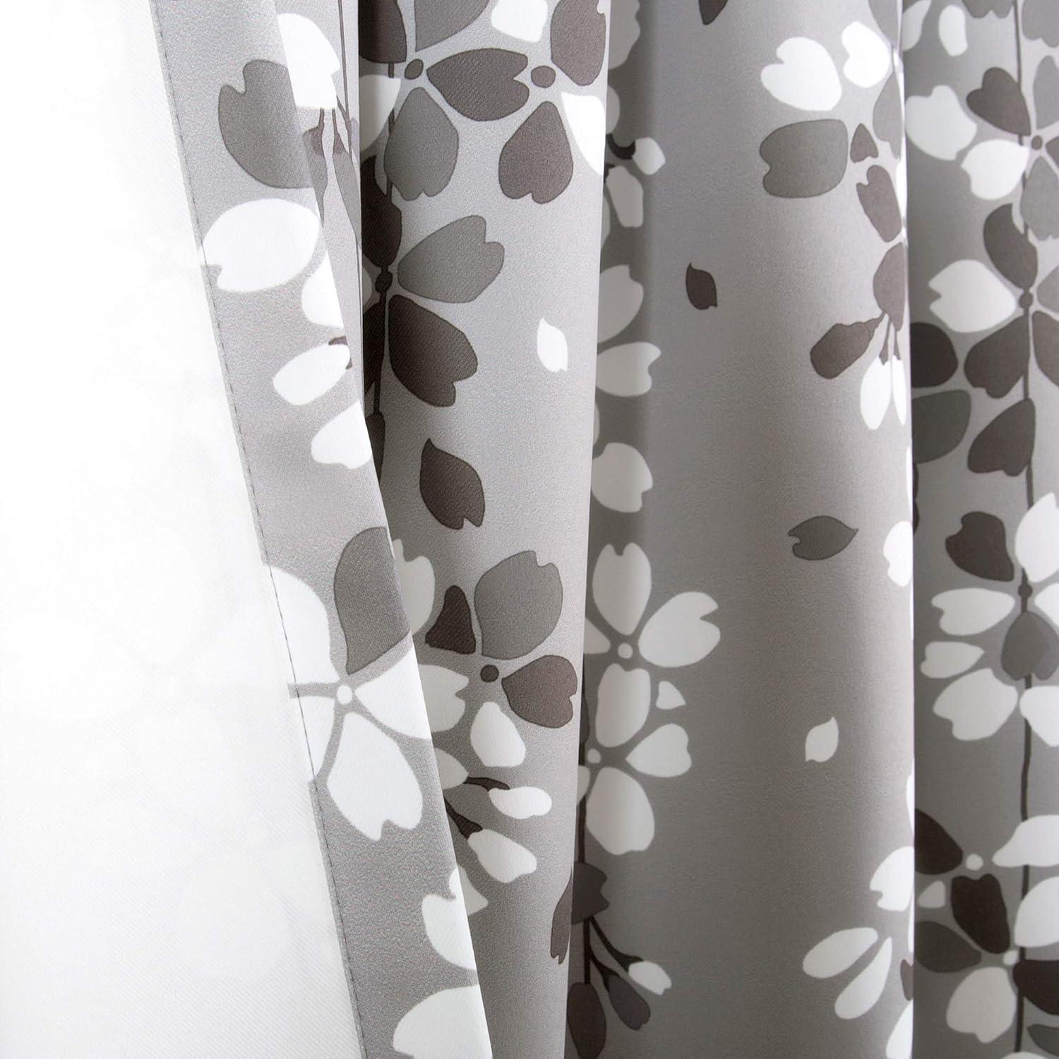 Lush Decor Weeping Flower Room Darkening Window Curtain Panels Gray 52X108+2 Set