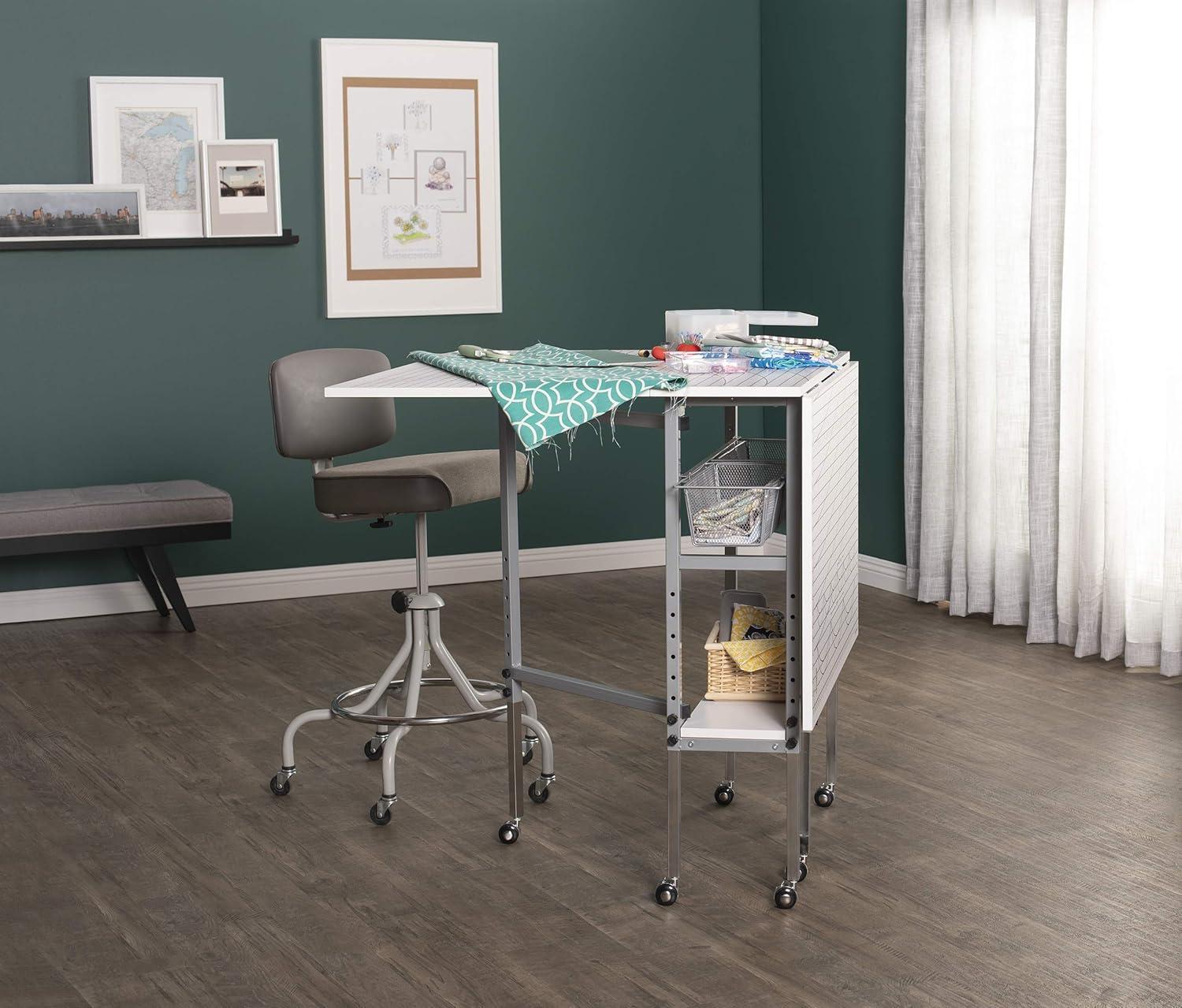 58.5'' x 36.75'' Foldable Sewing Table with Wheels