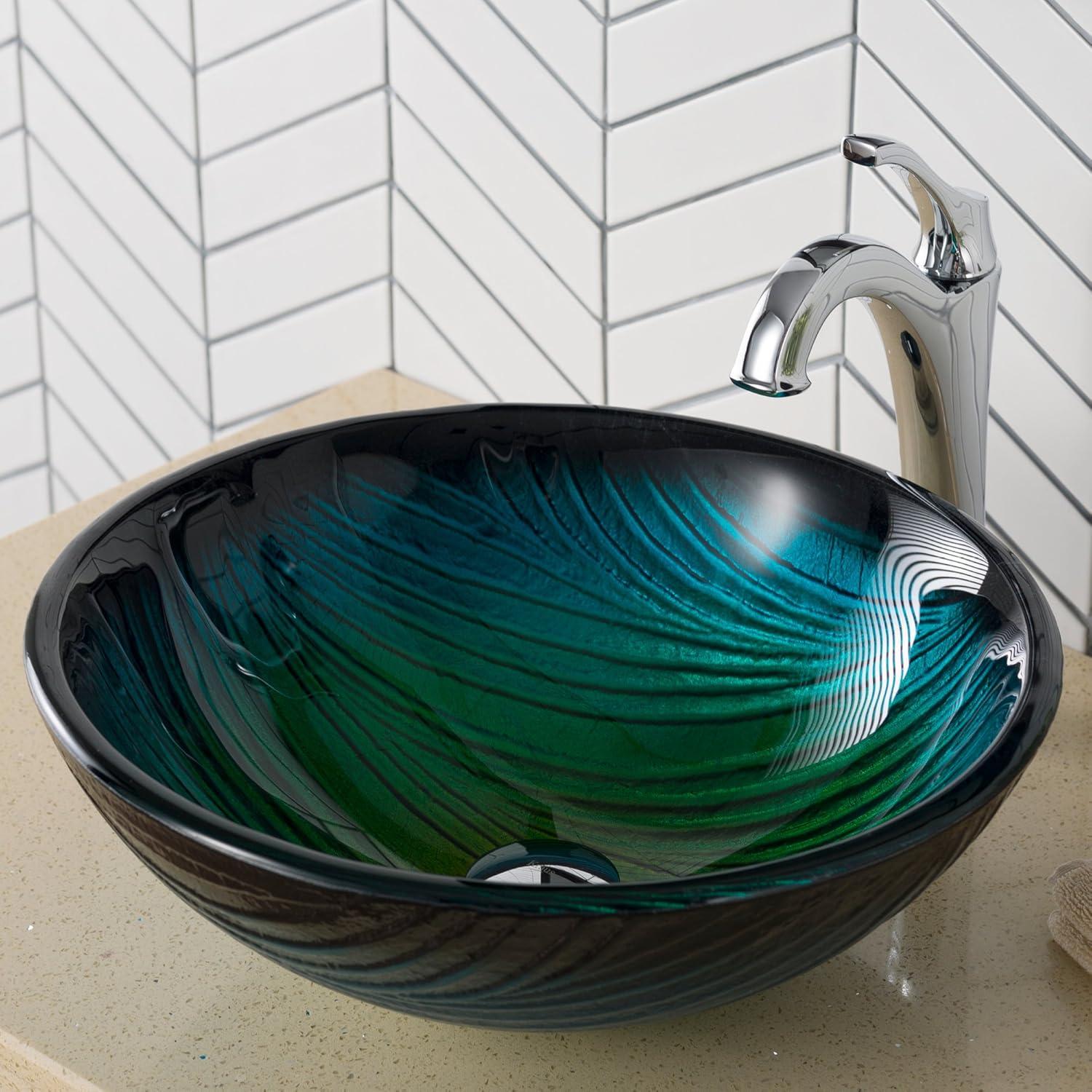 Nei Glass Circular Vessel Bathroom Sink