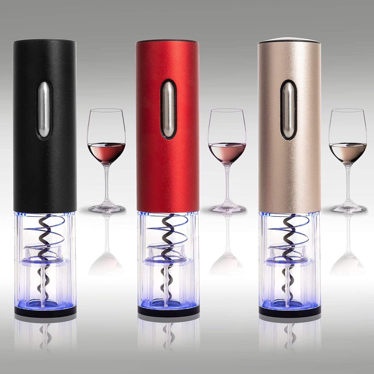 Black Stainless Steel Electric Wine Opener Set with USB Charging