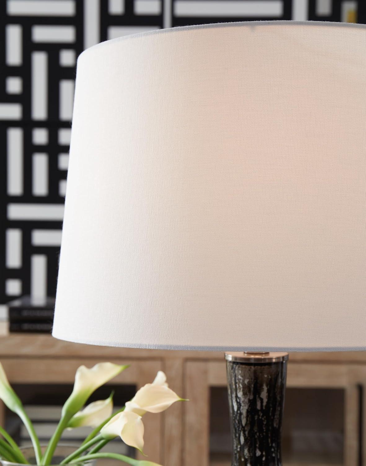 Signature Design by Ashley Tenslow Table Lamp: Mercury Glass, Empire Shade, Metal Base, UL Listed