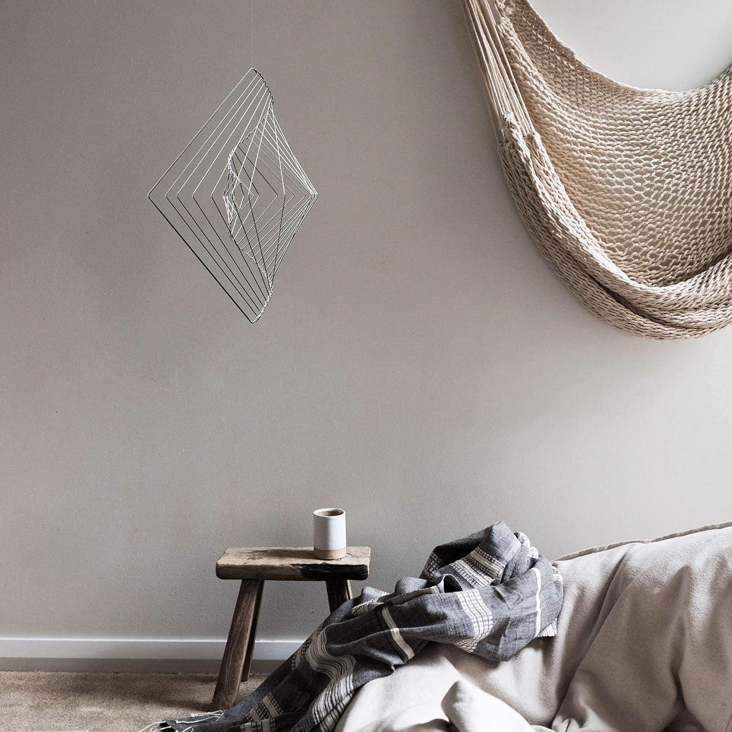 Square Wave | The Mesmerizing Kinetic Wind Spinner | Magical Calming Art Piece by Ivan Black (Silver)