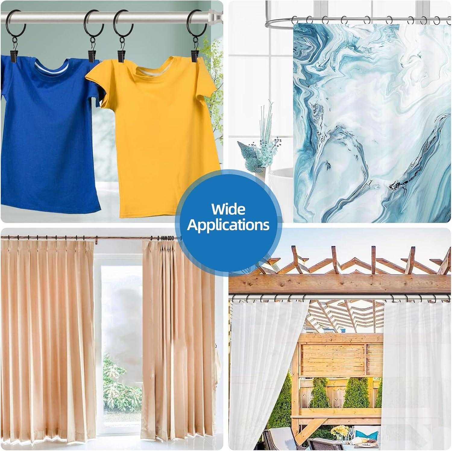 Innovire 42 Pack Curtain Rings with Eyelet 1.5" Inner Diameter,Metal Drapery Ring Fits up to 1.25" Drapery Rod,Glide Smoothly Curtain Rod Rings,Strong Vintage Decorative Rustproof Curtain Ho