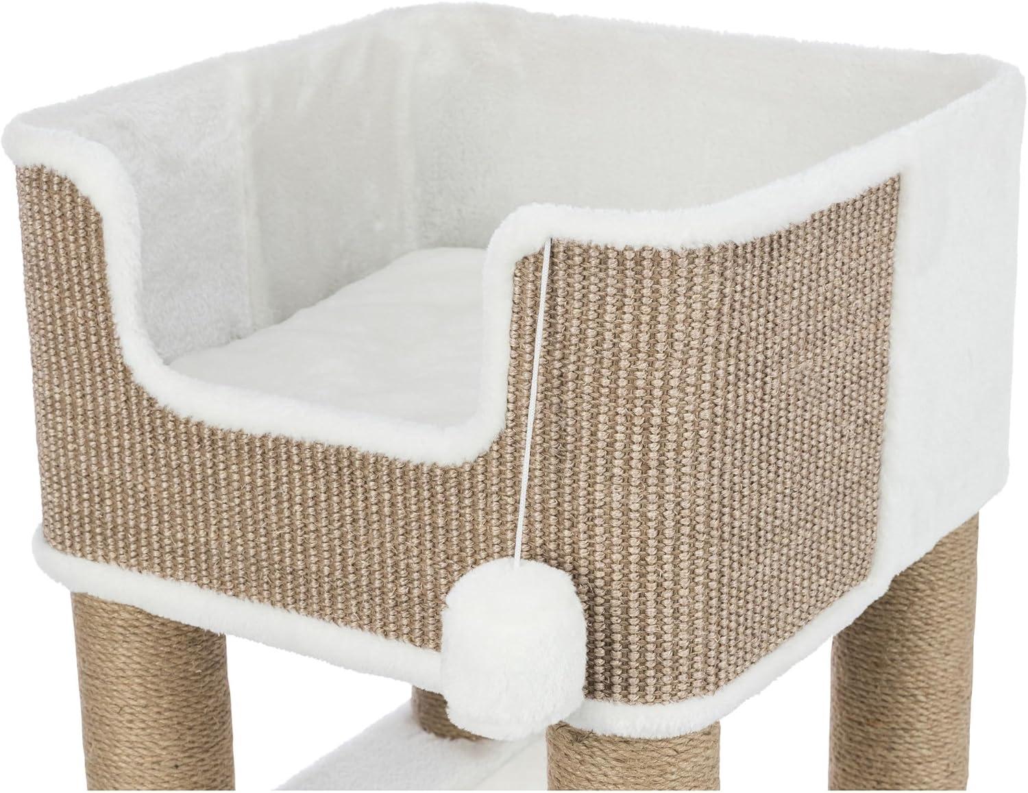 TRIXIE TRIXIE Lucano 43.3" XXL Cat Tree - Sisal Scratching Posts, Plush Covered House, Cat Beds, Platforms, Two Hanging Toys