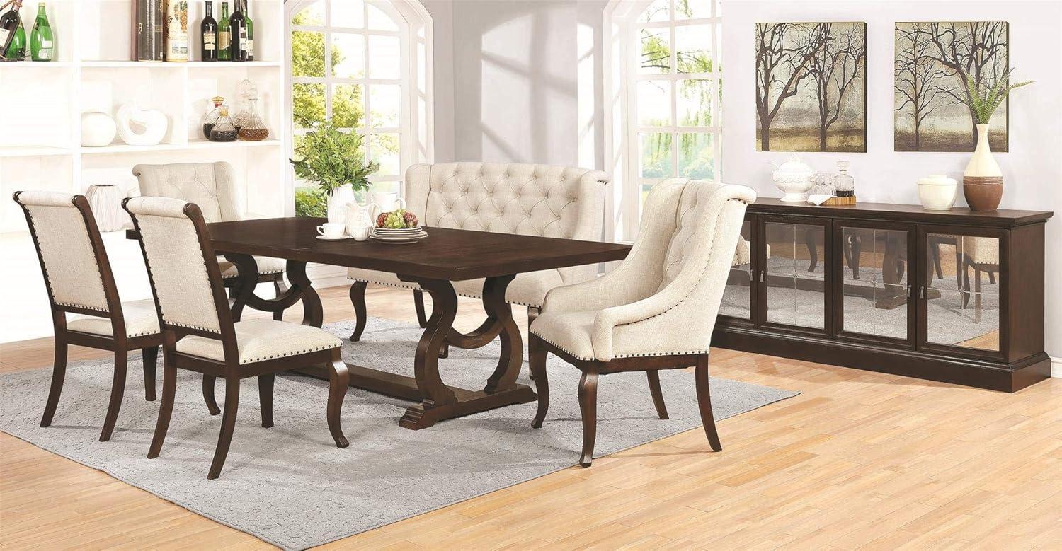 Coaster Brockway Wood Cove Trestle Dining Table in Antique Java and Brown