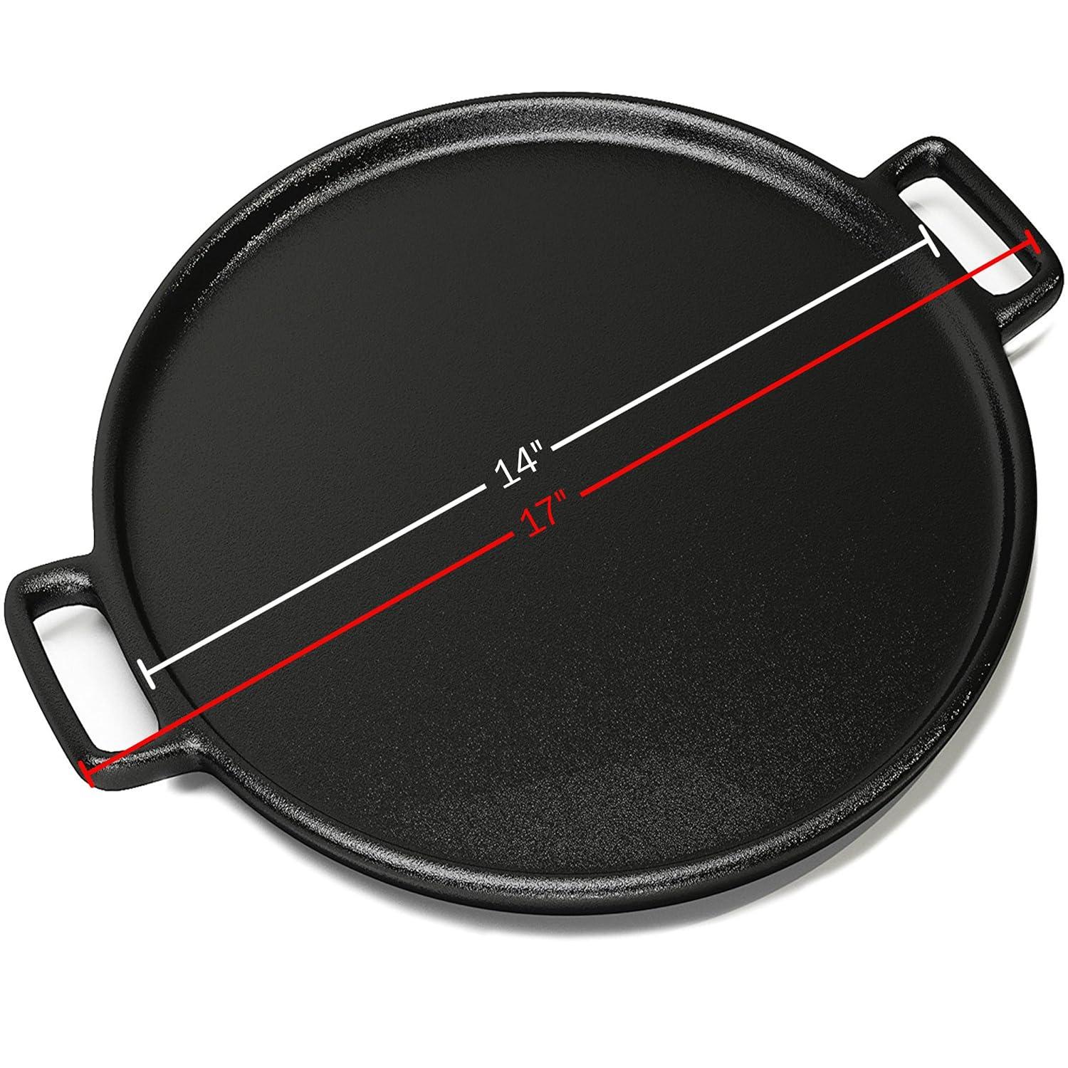 Home-Complete Cast Iron Pizza Pan-14? Skillet for Cooking, Baking, Grilling-Durable, Long Lasting, Even-Heating and Versatile Kitchen Cookware