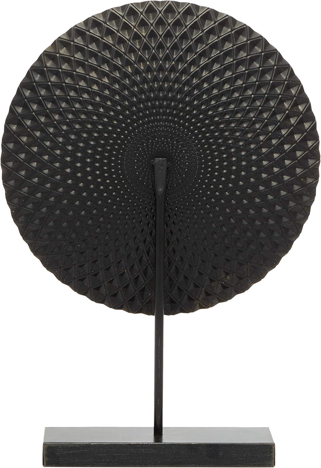 Dakota Fields Diahna Metal Geometric Decorative Gray Sculpture with Black Base