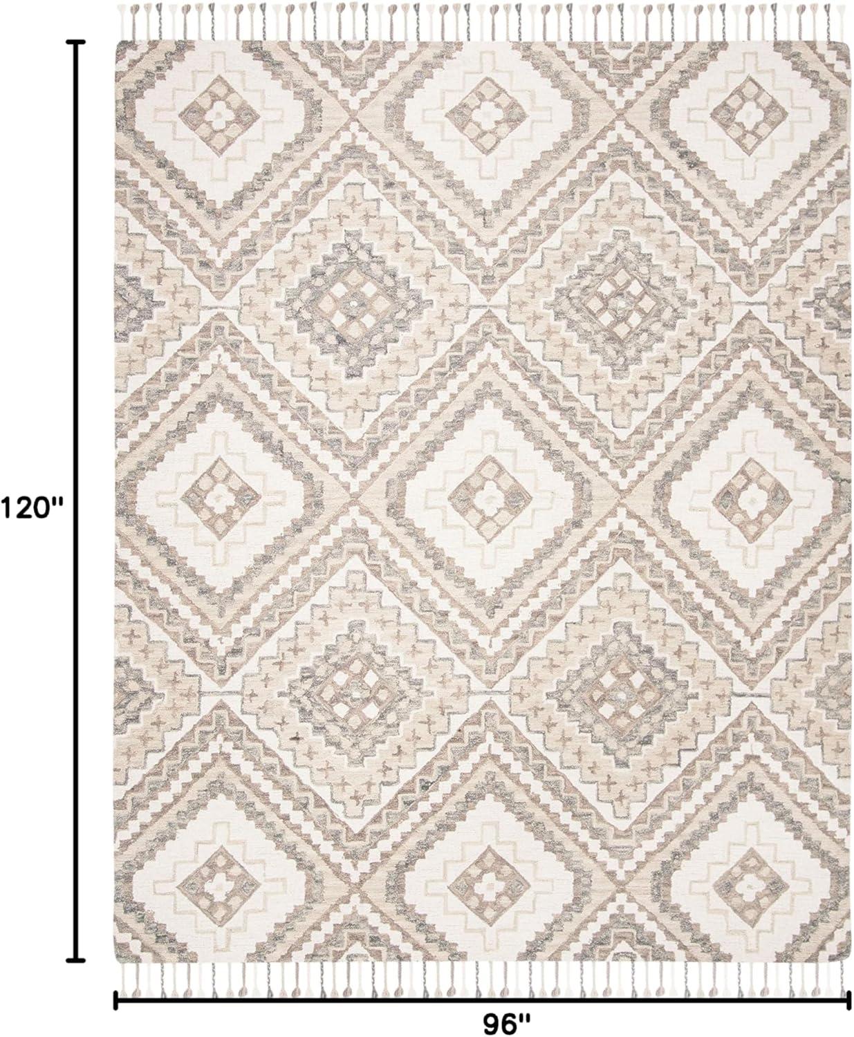 Aspen APN250 Hand Tufted Area Rug - Taupe/Ivory - 8' X 10' - Safavieh.