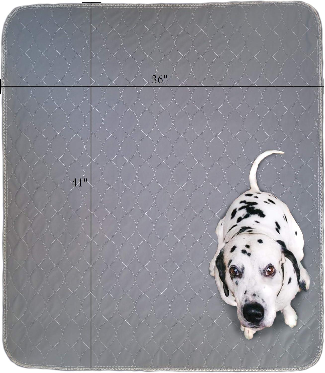 Gray Washable Non-Slip Dog Pee Pads 36x41in 2-Pack