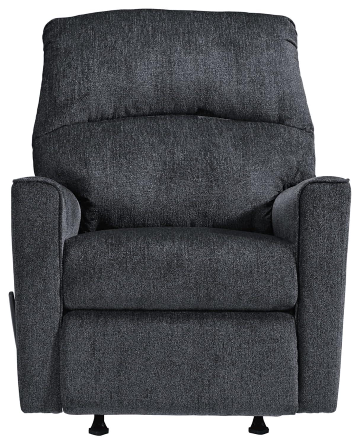 Fabric Upholstered Rocker Recliner with Tufted Back Charcoal Gray - Saltoro Sherpi