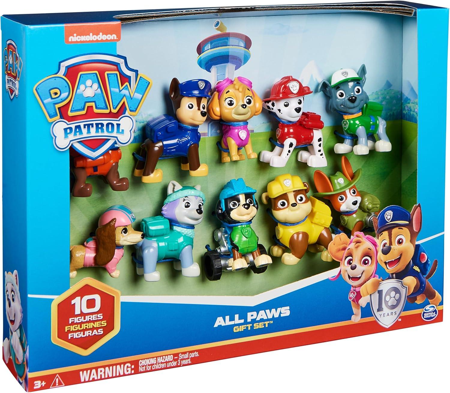 PAW Patrol, 10th Anniversary, All Paws On Deck 10 Collectible Toy Figures Gift Pack