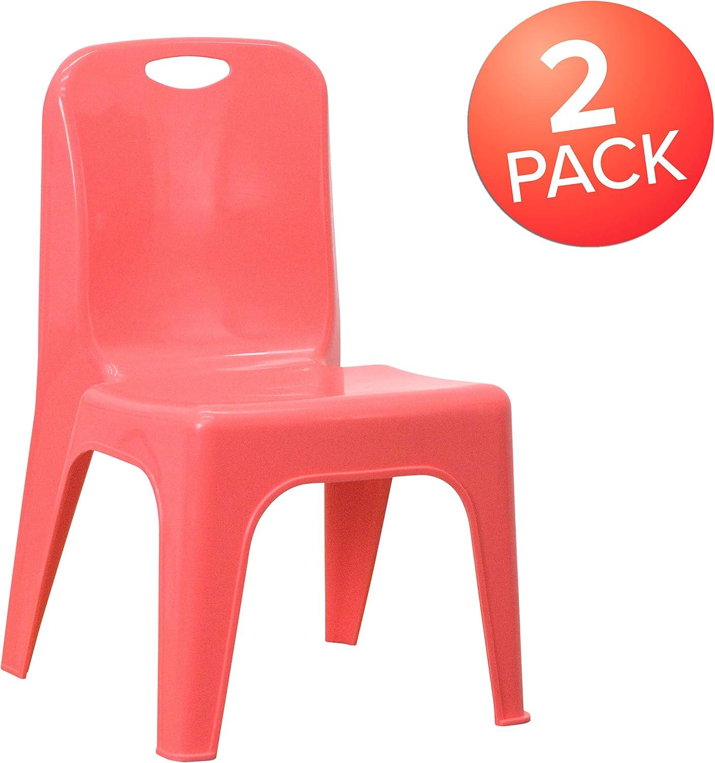 Flash Furniture 2 Pack Plastic Stackable School Chair with Carrying Handle and 11" Seat Height