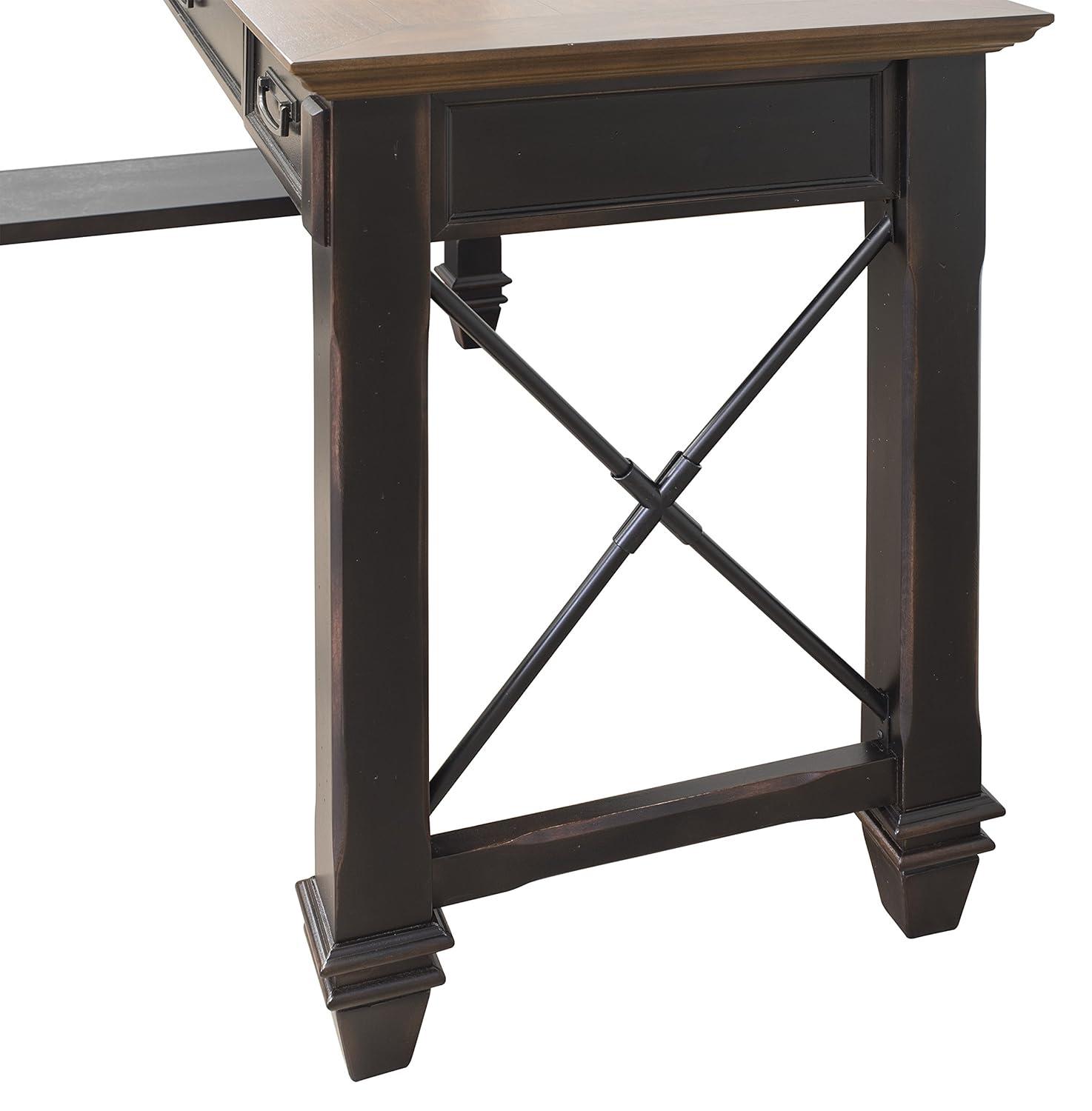 Hartford Open L Shaped Desk Brown - Martin Furniture: Vintage Style, Wire Mesh, Home Office