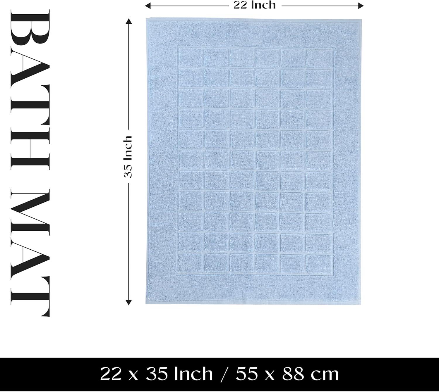 Superior Nora Cotton Terry Solid Absorbent Thick Checkered Washable Bath Mat Set Of 2 | AllModern