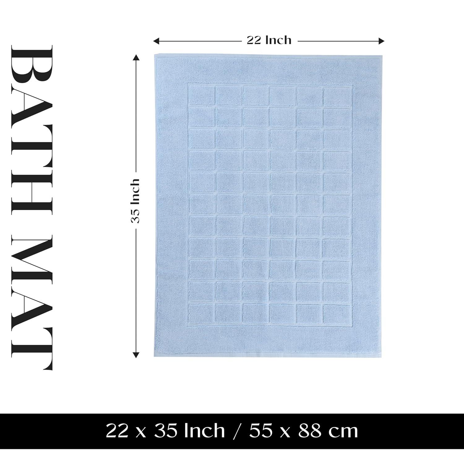 Superior Nora Cotton Terry Solid Absorbent Thick Checkered Washable Bath Mat Set Of 2 | AllModern