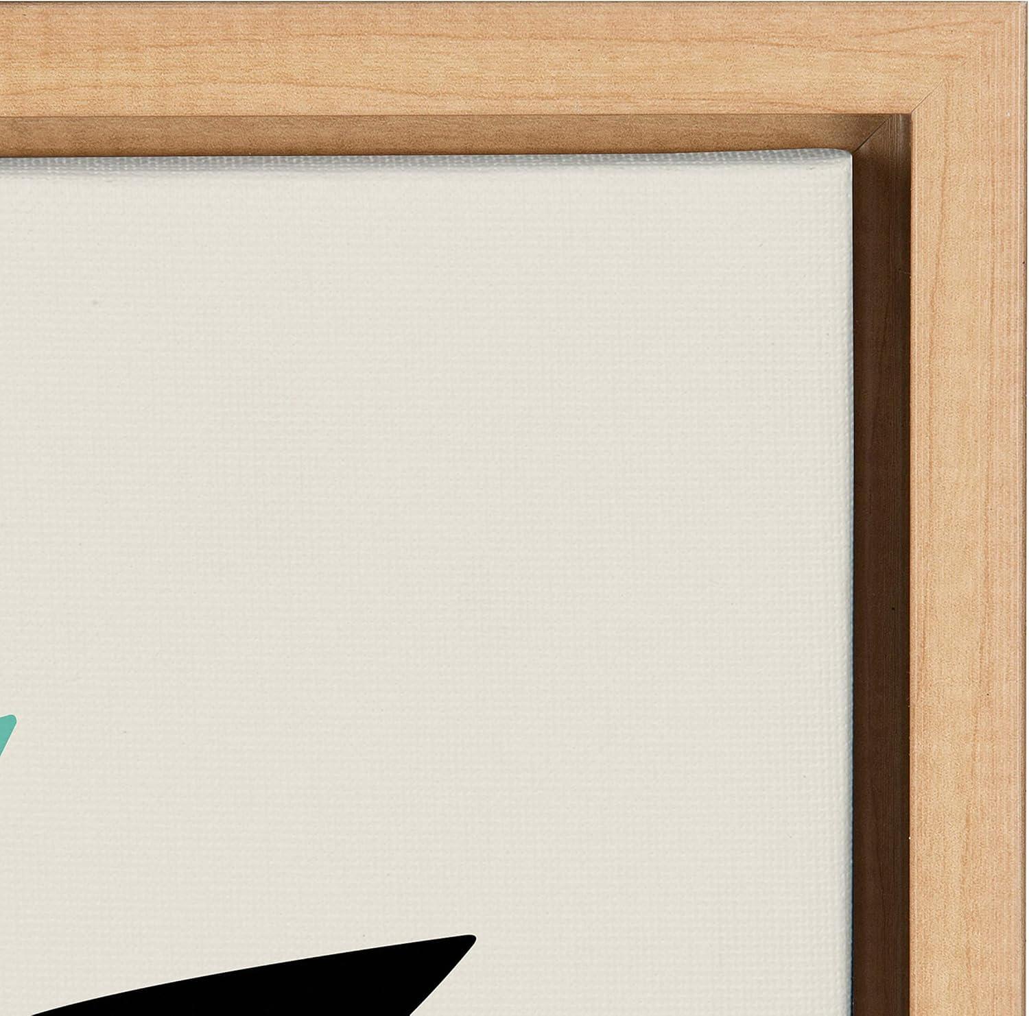 23" x 33" Sylvie Floral Bunny Framed Canvas Wall Art by Rachel Lee Natural - Kate and Laurel: Rachel Lee Design, Modern Decor