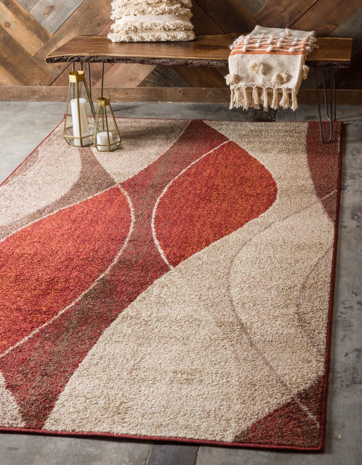 Unique Loom Autumn Collection Area Rug - Plantation (5' 3" x 8' Rectangle Multi/Beige)