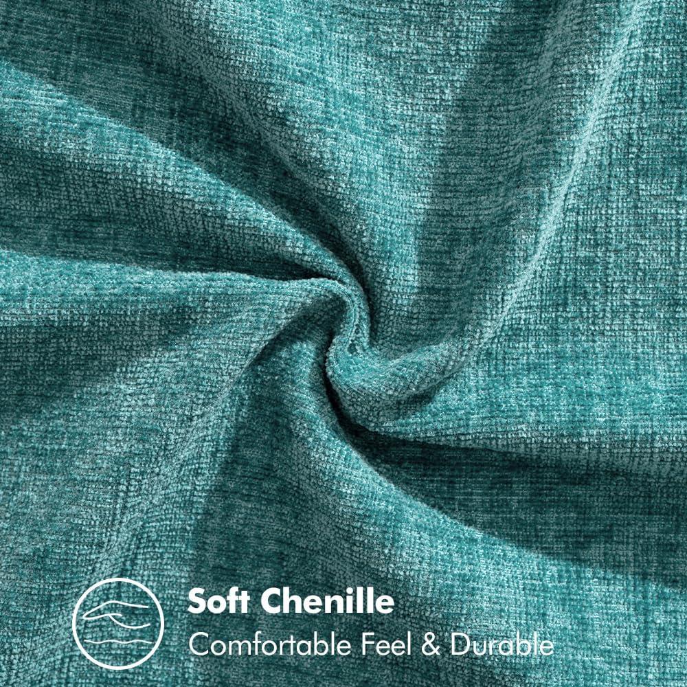 Teal Chenille 18x18 Euro Pillow Covers, Pack of 2