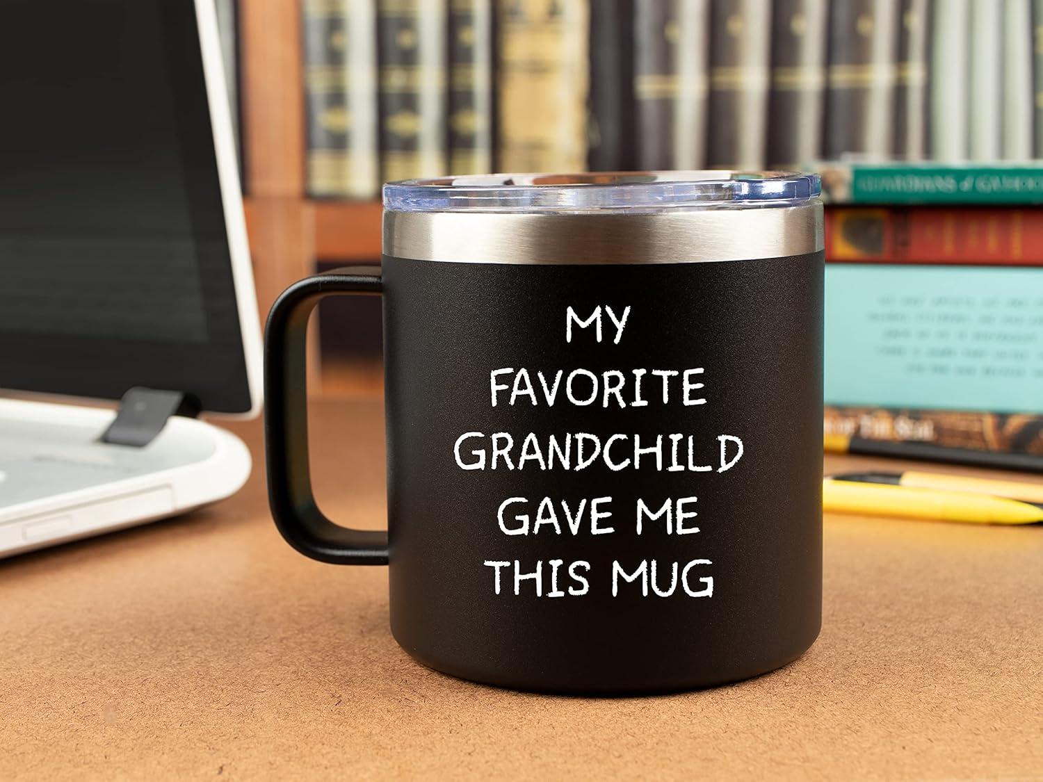 Best Grandpa Gifts for Christmas - 14Oz Grandpa Mug (Black) - You Are Not My Granddaughter -