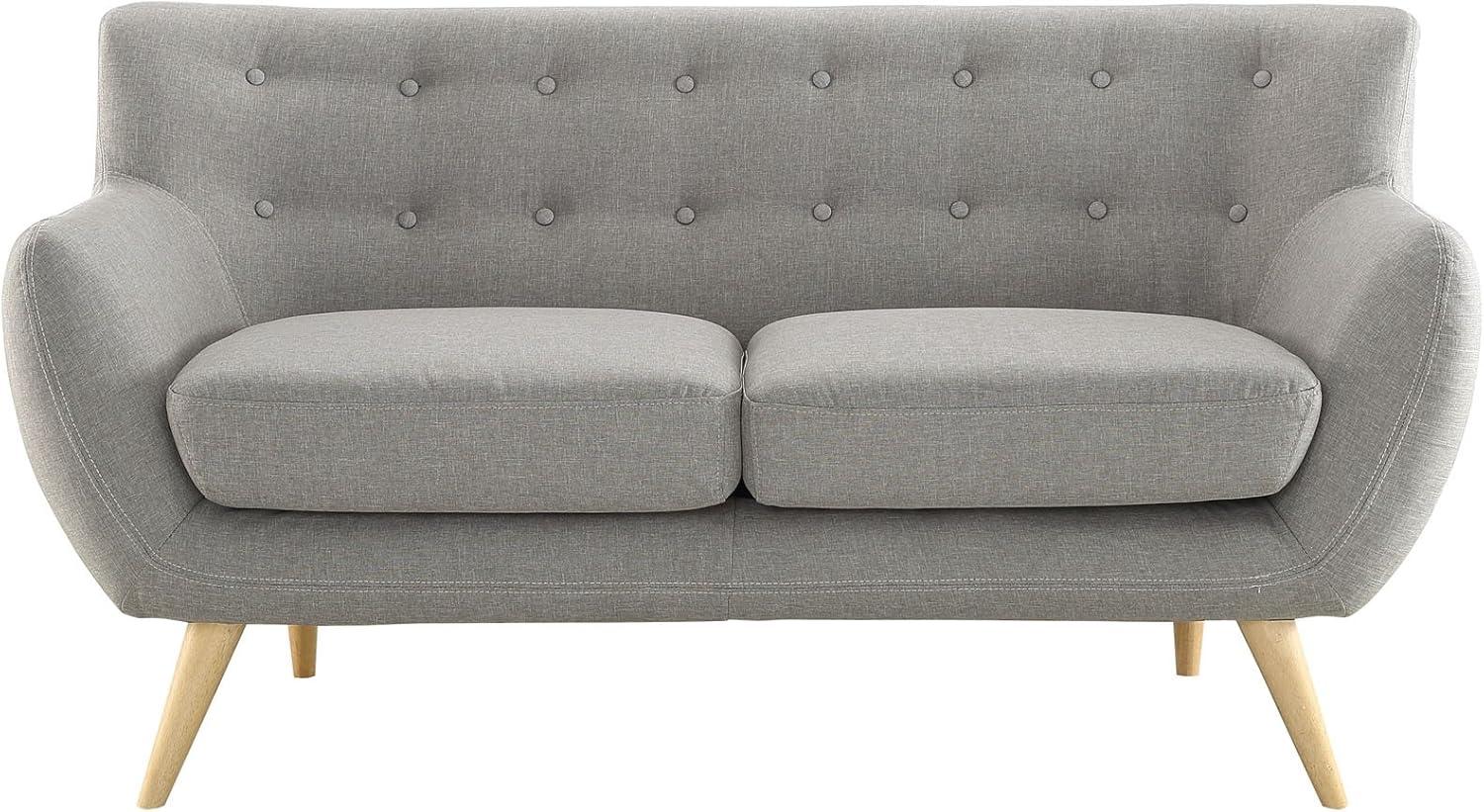 Modway Remark Upholstered Fabric Loveseat in Light Gray