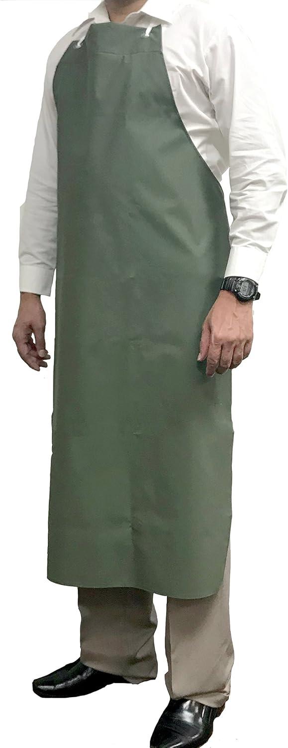 Kleen Chef, Vinyl Bib Apron Waterproof Adjustable, Green, Small