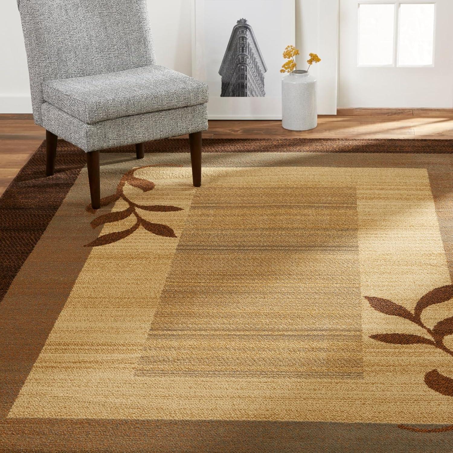 Home Dynamix Royalty Clover Contemporary Geometric Border Area Rug, Brown/Blue, 43"x62"