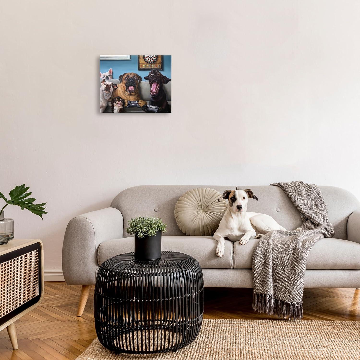 Trinx Funny Dogs Playing Video Games - Graphic Art on Canvas