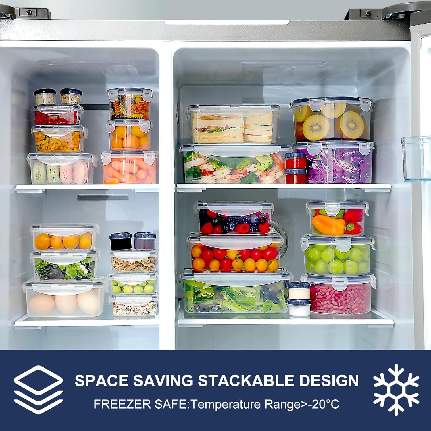 28 Pieces Food Storage Containers with Lids EXTRA LARGE Freezer Containers for Food BPA-Free Meat Fruit Vegetables Plastic Containers with lids Storage Airtight Leak-Proof Food Boxes for Kitchen
